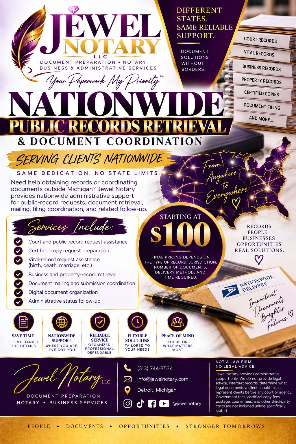 Nationwide Public Records Retrieval & Document Coordination